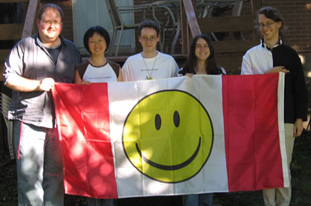 Some of the attendees, with the Imperial flag